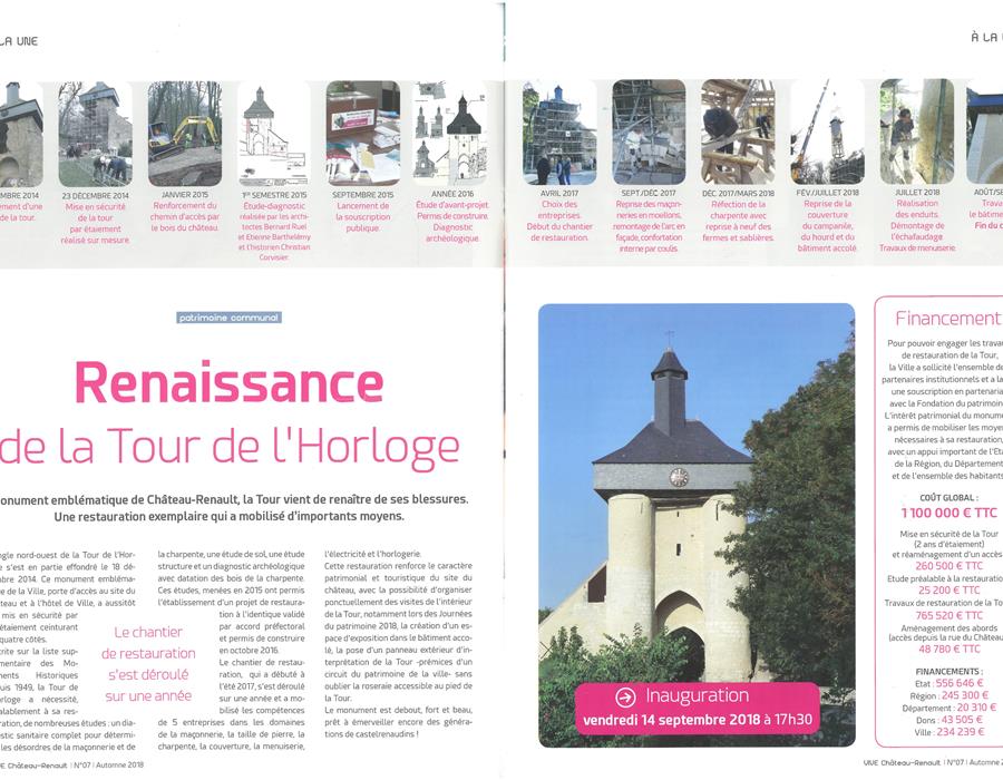 Presse 2018, Rénovation Tour de l'Horloge - Groupe Villemain