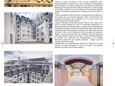 Presse, Rénovation Hôtel Lutécia - Groupe Villemain