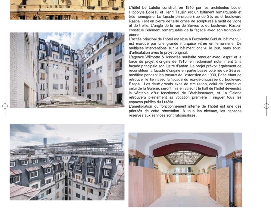 Presse, Rénovation Hôtel Lutécia - Groupe Villemain