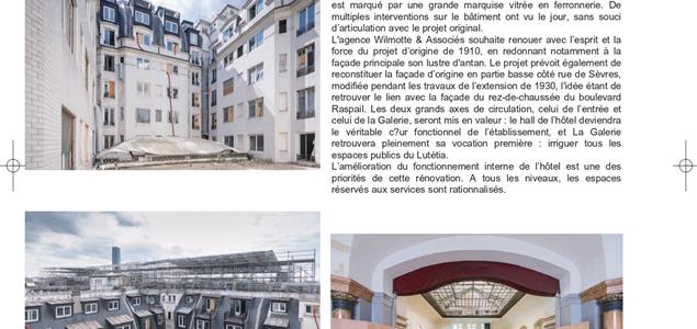 Presse, Rénovation Hôtel Lutécia - Groupe Villemain
